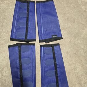 Harrison Howard Blue Horse Fly Boots Leg Wraps New